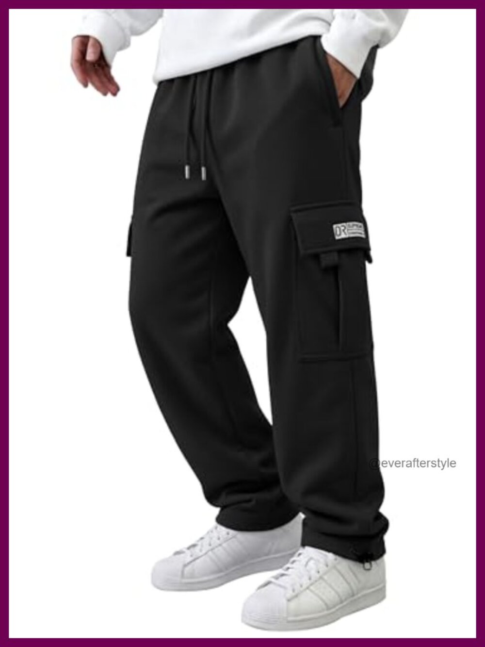 Cargo Sweatpants Joggers Cotton Blend Drawstring Hiking Casual Men